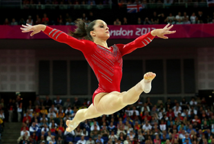 Wieber in the team final at the 2012 Olympic Games