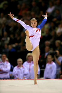 Pavlova in the team final at the 2006 World Artistic Gymnastics Championships