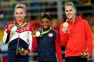 Vault Medalists (from left): Maria Paseka (RUS), Simone Biles (USA), Giulia Steingruber (SUI)