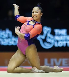 Soares in qualifications at the 2022 World Championships