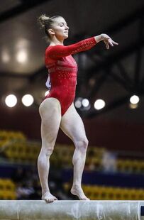 Simm in the all-around at the 2018 World Championships