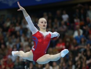 Melnikova in the team final at the 2016 European Championships