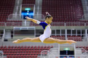 Saraiva in podium training at the 2016 Olympic Test Event