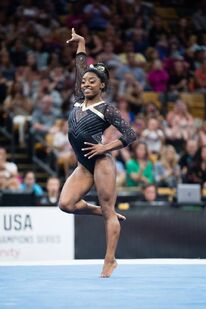 Biles on day one of the 2018 U.S. National Championships