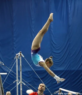 Simakova in the uneven bars final at the 2019 Russian Cup