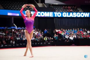 Kocian in podium training at the 2015 World Championships