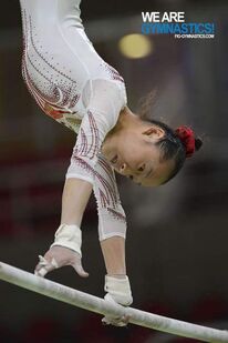 Fan in podium training at the 2016 Olympic Games