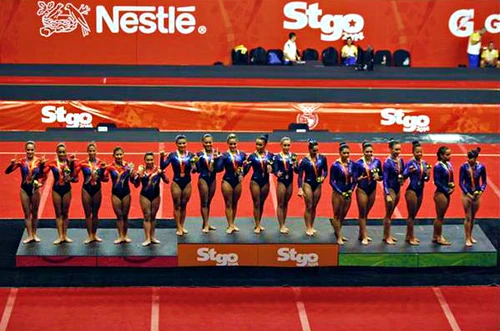 Team Medalists (from left): Colombia, Brazil, Chile