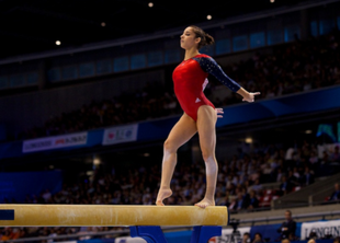 Raisman in the balance beam event final at the 2011 World Championships