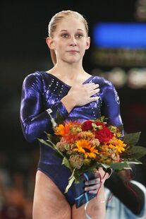 Johnson with her World All-Around gold medal