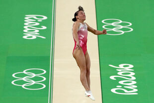 Oksana Chusovitina (UZB) in the vault final