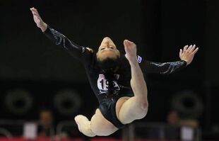 Ponor in the floor exercise final at the 2012 European Championships