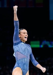 Fenton in the team final at the 2024 Olympic Games