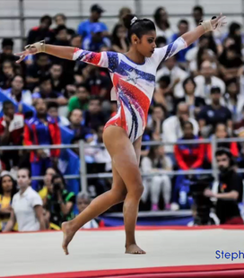 Videaux in the all-around at the 2018 Central American and Caribbean Games