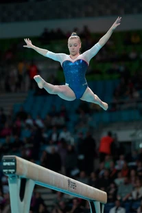 Simakova in the all-around at the 2019 European Championships