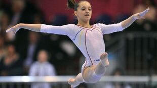 Iordache in the team final at the 2012 European Championships