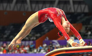 Chen in the team final at the 2020 Chinese National Championships