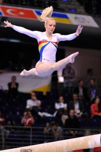 Izbaşa in the team final at the 2010 World Artistic Gymnastics Championships