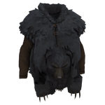 The long dark wolfskin coat top