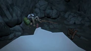 The hunter's corpse, with an abundance of loot nearby.