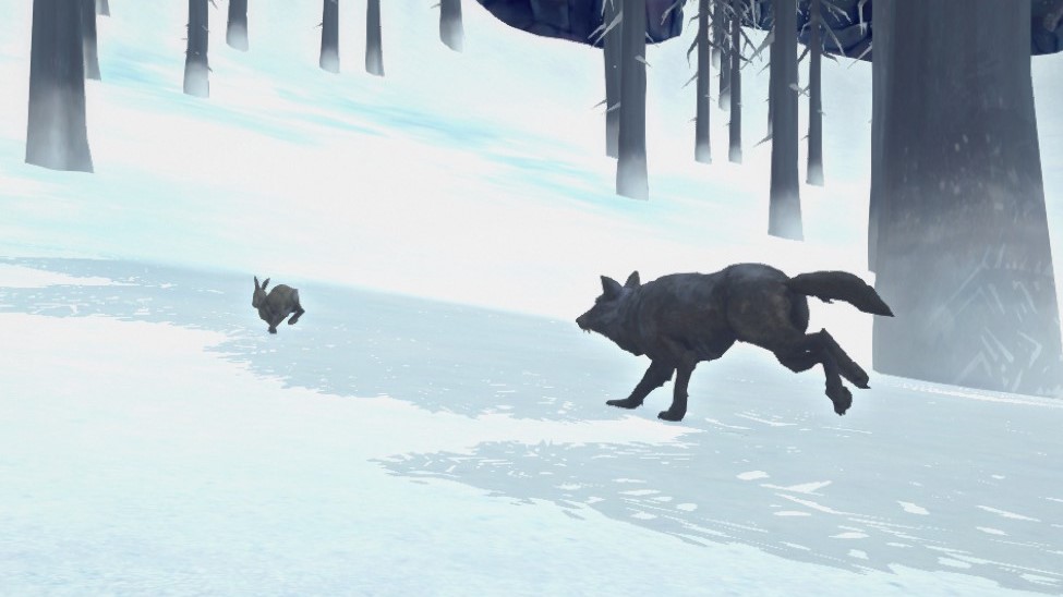 wolf chasing deer