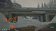 The Rifle's location under the concrete bridge