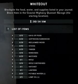 Whiteout journal list