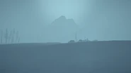A view another hazy idea of the landscape and of spotter's blind