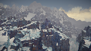 The overview over the Sundered Pass from the vista near the crashed airplane