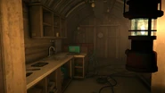 The bunker's kitchen area