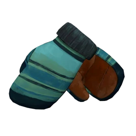 Patterned Wool Mittens (Blue) icon