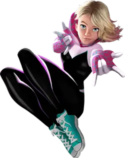 Spider-Gwen taking in the New York City view 3D Render