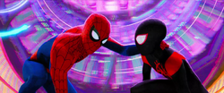 Peter congratulating Miles