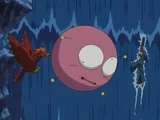 Suzaku atacando a Shippo en la cascada Shoun