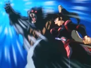Sango is attacked by a bear demon
