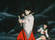 Kikyo shoots an arrow