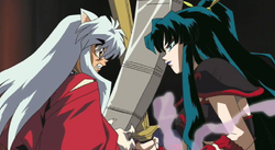 Kaguya spars with Inuyasha