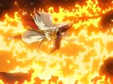 Renkotsu e Inuyasha lanzándose al río de fuego