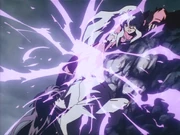 Kikyō using her spiritual powers offensively.