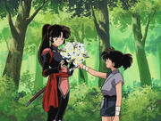Kohaku once gave Sango flowers.