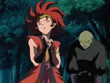 Genbu reprochando la actitud femenina de Suzaku