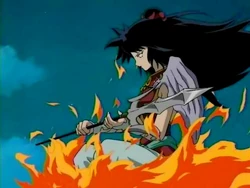 Abi en su nube de llamas