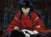 Inuyasha checks on Kikyō