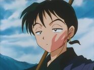 Miroku después de recibir una cachetada