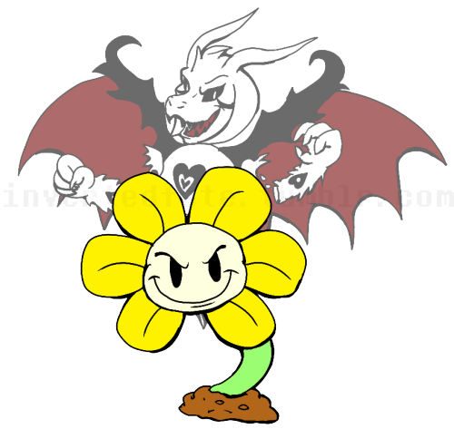 I drew flowey in inverted colors! I tried my best to match the