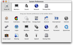 Mac OS X Public Beta System Preferences