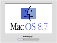 Mac OS 8.7 welcome screen