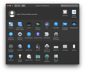 System Preferences 10.15