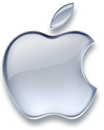 "Aqua" style skeuomorphic logo introduced during the early Mac OS X era in 2001.