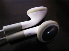 Closeup of earbuds